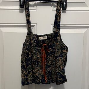 Natural Life Women's Camisole - Black, Green, and Orange Floral